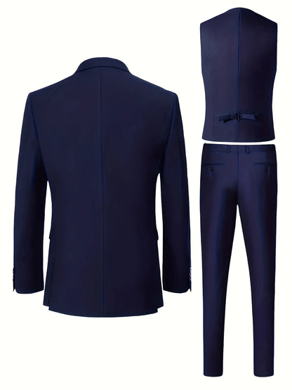 New Arrival Men's 3-Piece Suit Slim Fit Formal Set – Perfect for Wedding, Party, Business, Prom & All Formal Occasions