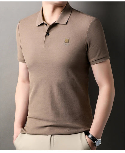 High end brand 100% cotton polo shirt short sleeved men's 2024 summer fashion embroidery comfortable breathable casual T-shirt