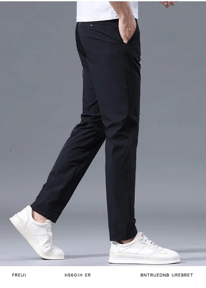 Summer New Stretch Soft Suit Pants Men Thin Fashion Business Elastic Waist Korean Slim Brand Clothes Casual Formal Trousers Male