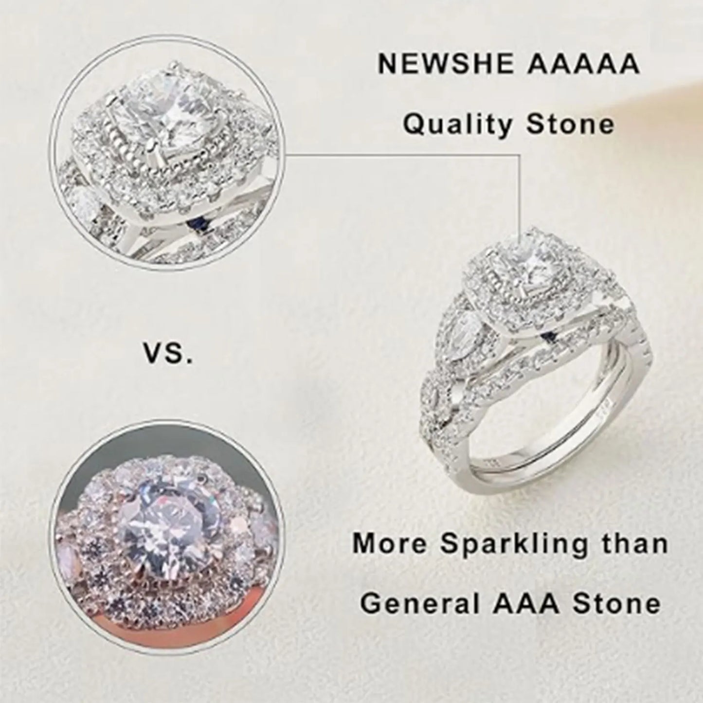2 Pcs Wedding Rings Set for Women 925 Sterling Silver 2.4Ct Round Pear White Cz Luxury Original Engagement Jewelry