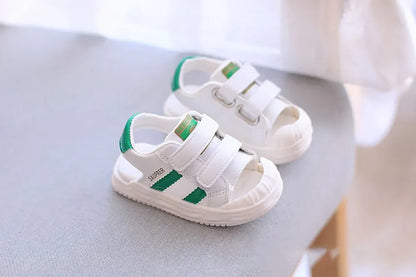 PU Leather Summer Sandals For Children 2024 Trend Fashion Boys Girls Beach Shoes Anti-slippery Soft-soled Toddler Shoes Footwear
