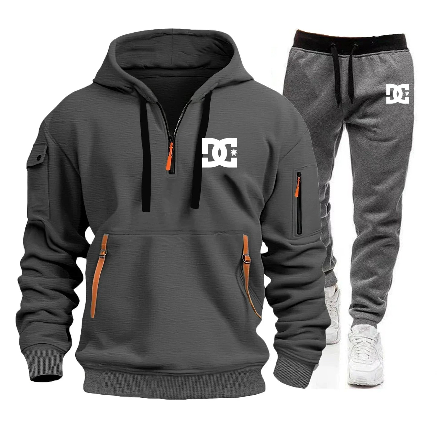 Men's hoodie sets for autumn and winter, featuring casual, fashionable, comfortable and personalized jogging suits and sport pan