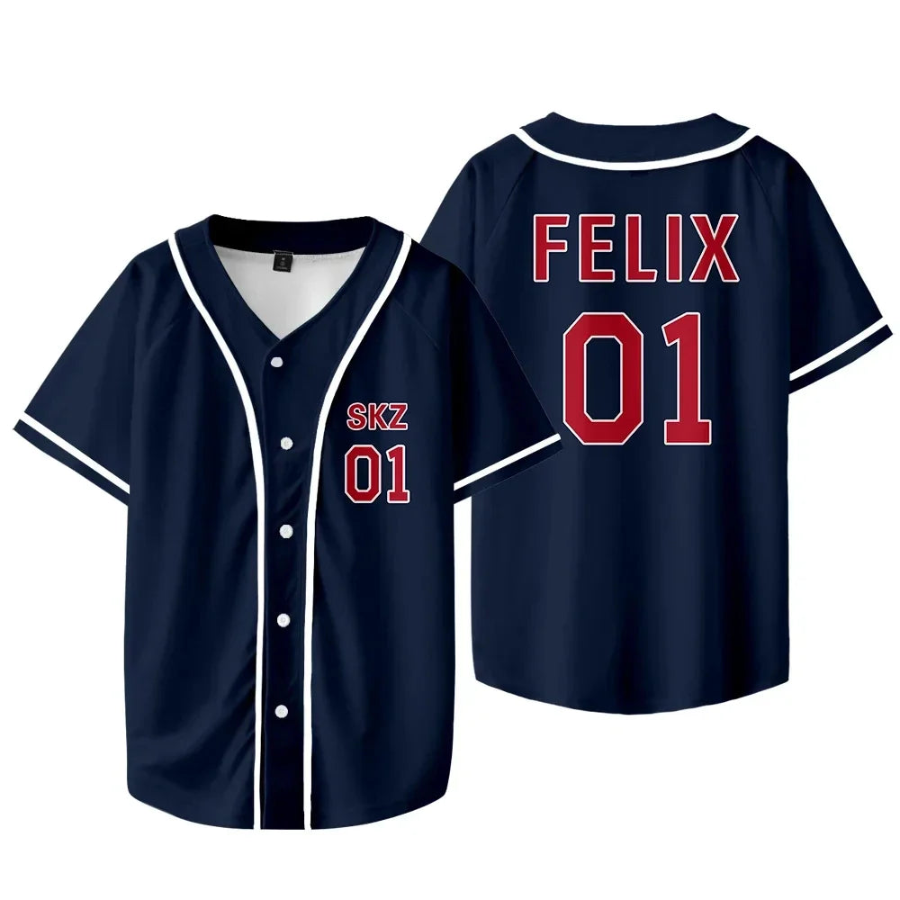 Baseball Jersey T-shirt Short Sleeve Graphic Women Men Oversized Tees