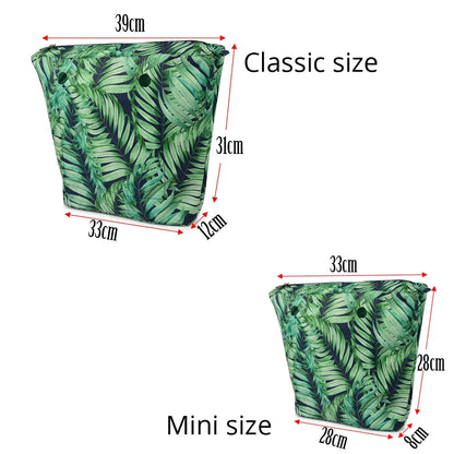 Composite Twill Cloth Waterproof Inner Lining Insert Zipper Pocket for Classic Mini Obag Senior Inner Pocket for O Bag