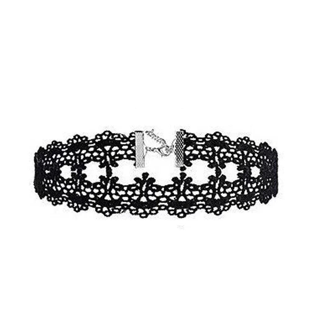 Punk Black Sexy Lace Chokers Necklace For Women Fashion Retro Clavicle Chain Halloween Collar Choker Steampunk Gifts