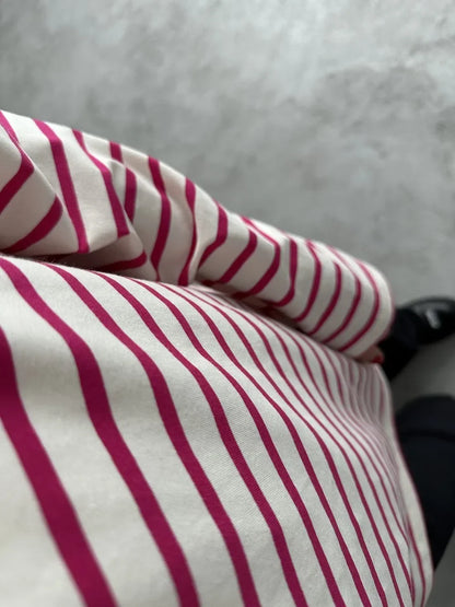 2025 Summer Long Sleeve Striped T-Shirts Women Basic Casual Tops Female Cozy Loose Cotton Tees Harajuku T Shirt New