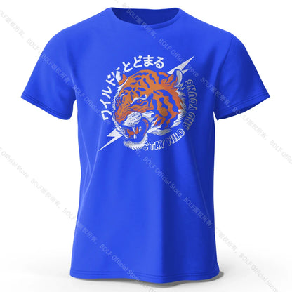 Men's Trust Tiger Printed T-Shirt 100% Cotton Harajuku Oversized Funny Graphic Tees for Men Women Summer Tops