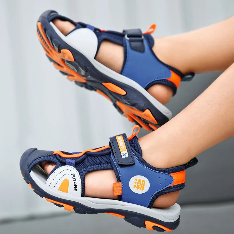 Kids Sports Sandals Breathable Mesh Lightweight Non-Slip Comfortable Outdoor Summer Shoes for Boys and Girls Quick-Dry Design