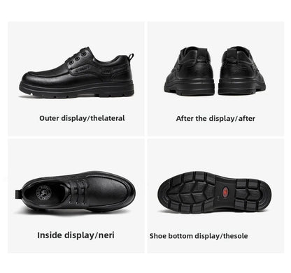 Golden Camel Men's Shoes 2026 New Business Casual Soft Sole Leather Shoes Brand Design Soft Soles Non-slip Velvet Warm Loafers