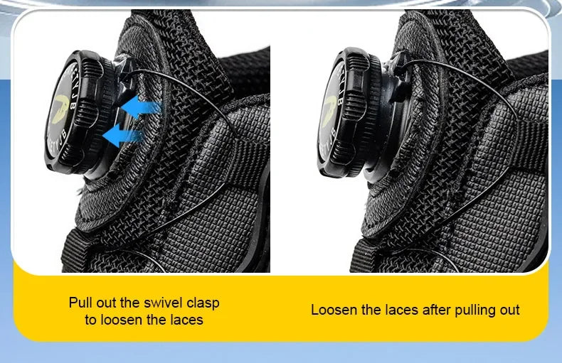 Men's Rotating Button Safety Shoes Steel Toe Work Sneakers Indestructible Shoes Puncture-Proof work Boots Air Cushion Men Boots