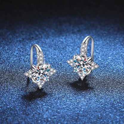 Trendy D Color 0.5-1CT Moissanite Stud Earrings For Women S925 Sterling Silver Diamond Stud Earring Ear Hook Fine Jewelry