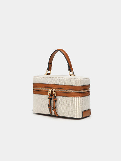 Fashionable versatile box bag brown one shoulder trendy hand-held hard fashionable small square bag