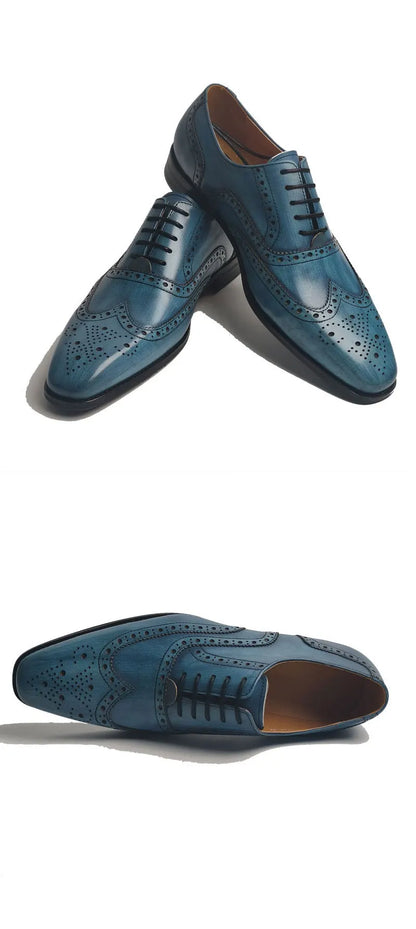 Wedding Men's Leather Shoes Genuine Leather Shoes High Quality Fashion Trendy Official Formal Leather Dress Shoes