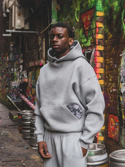 2026 Trendy High Street Retro Casual Streetwear Men's Sports Suit Y2K Harajuku Embroidered Hoodie men Hip-hop Loose Sweatpants