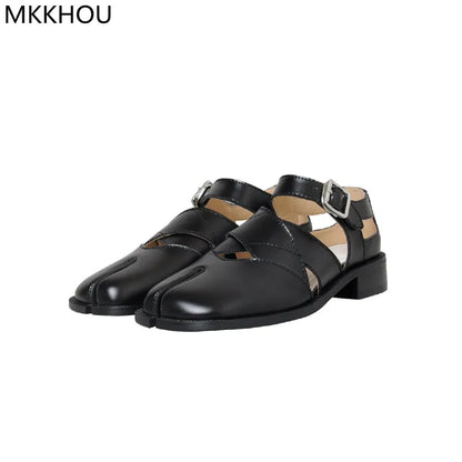 Fashion Women's Shoes New High Quality Leather Split Toe Mary Jane Shoes Comfortable Low Heel Women Shoes Lolita