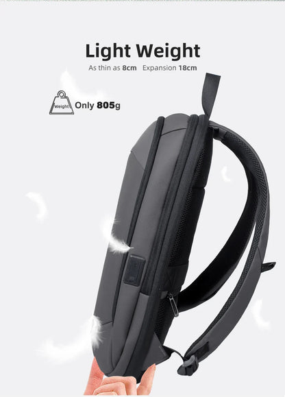 Business Backpack for Men 17 Inch Laptop Backpack with USB Port Slim Expandable Waterproof Travel Bag Large Work Computer Bag
