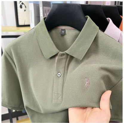 Luxury brand 100% cotton short sleeve polo shirt summer new trend Paul pony embroidery T-shirt business golf casual men's wear