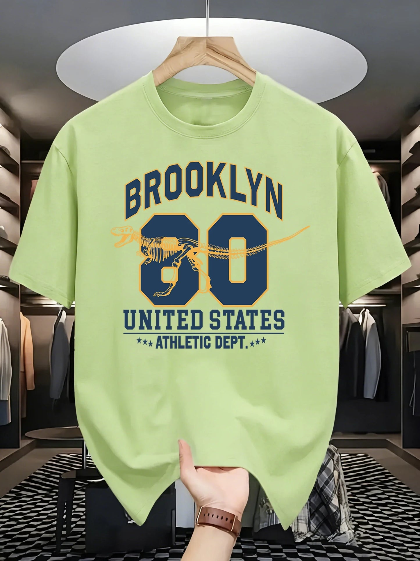 Brooklyn United States Athletic Dept Men T Shirt Soft All-Match Fashion Sportswear Summer O-Neck Tee Unisex Loose Cotton Clothes
