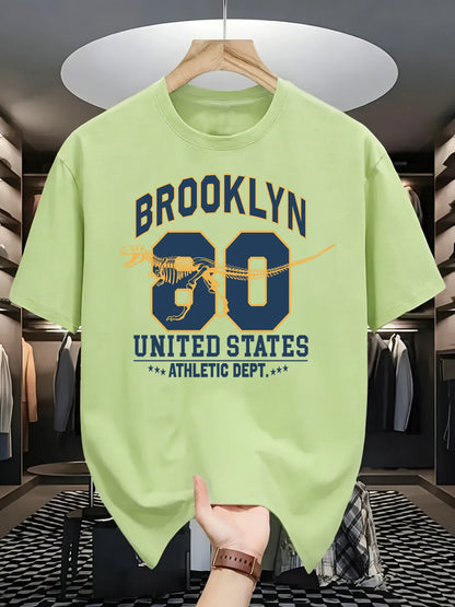 Brooklyn United States Athletic Dept Men T Shirt Soft All-Match Fashion Sportswear Summer O-Neck Tee Unisex Loose Cotton Clothes