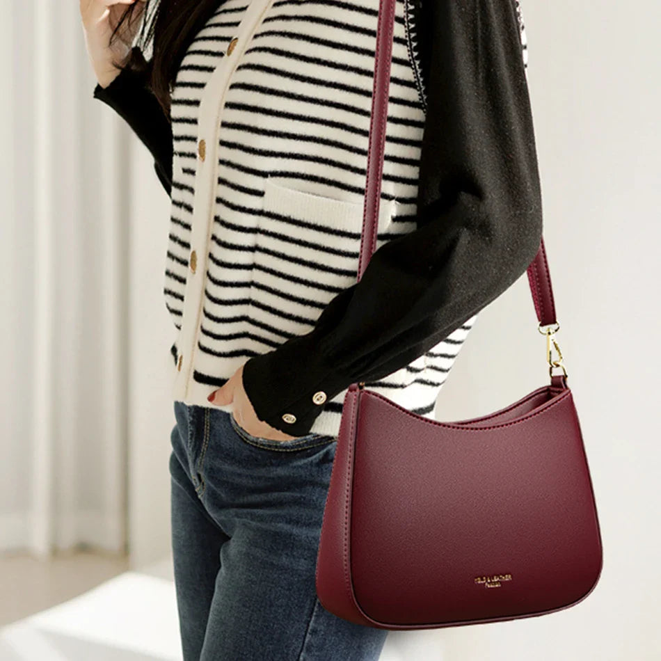 High Quality Underarm Shoulder Bags for Women 2024 Solid Color New Texture Leather Crossbody Bag Luxury Designer Handbags Sac