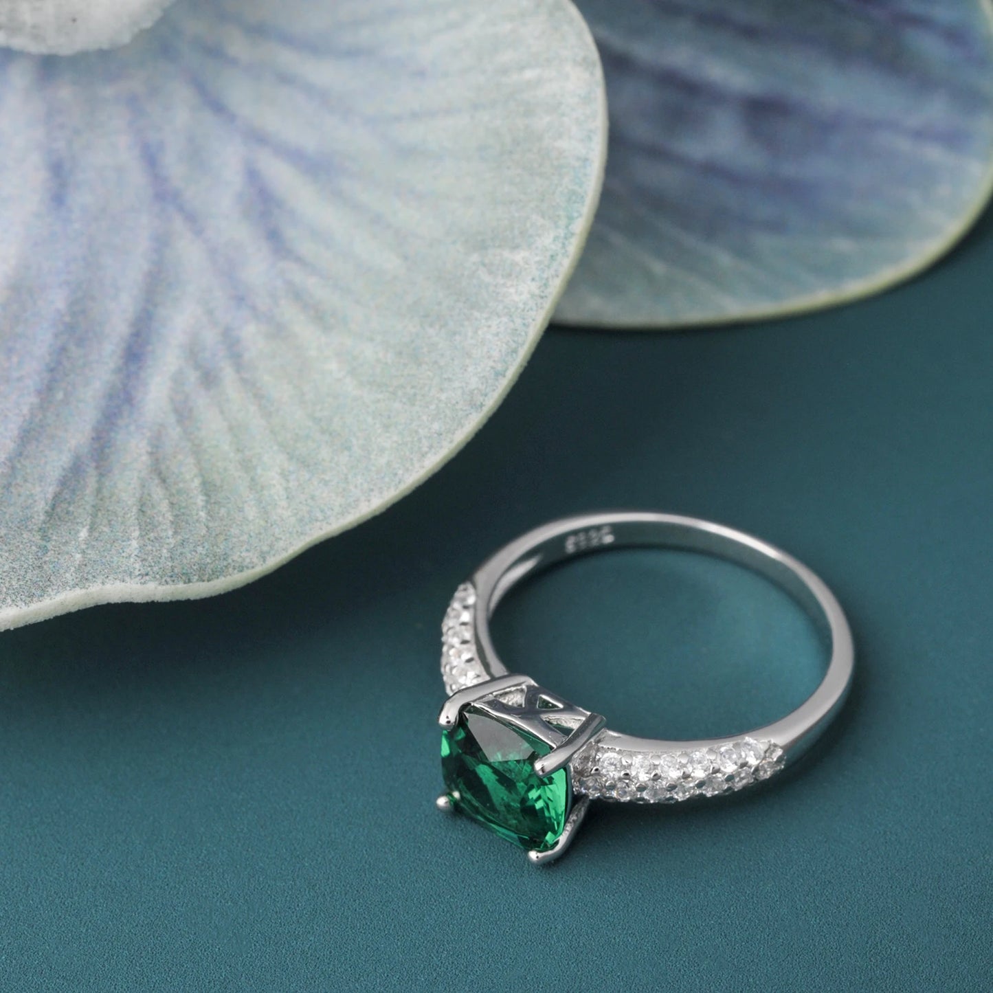 2.22ct Created Sapphire Nano Emerald Tanzanite Solitaire Ring 925 Sterling Silver for Women Daily Party Jewelry  sets gift