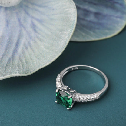 2.22ct Created Sapphire Nano Emerald Tanzanite Solitaire Ring 925 Sterling Silver for Women Daily Party Jewelry  sets gift