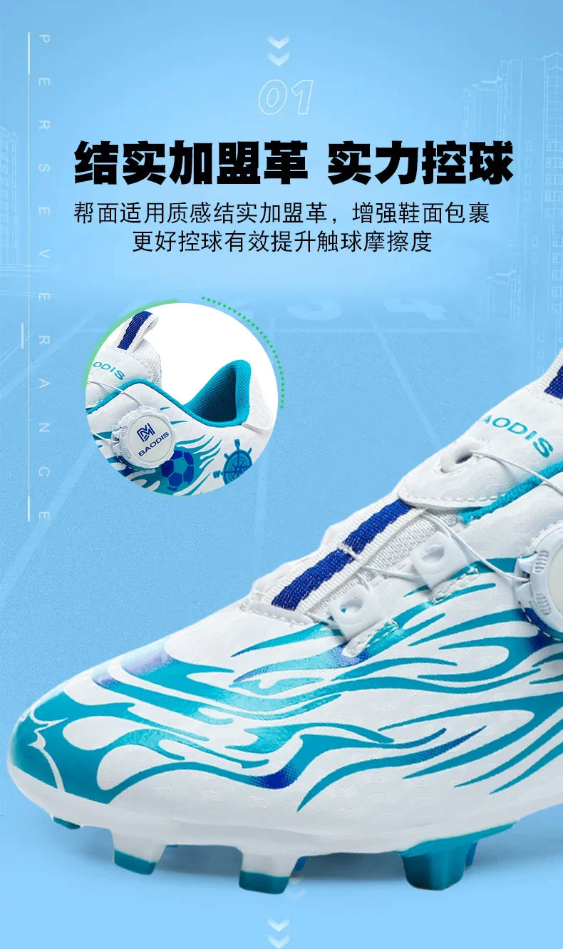 New Children Soccer Cleats Football Boots TF FG Anti-Slip Comfortable Training Shoes Outdoor Indoor Sneakers for Kids Boys Girls