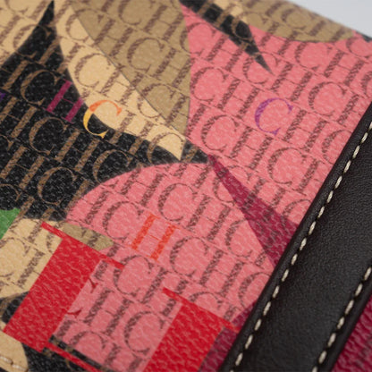 Chain Bag with Floral Letter Print Lock Design High Quality PU Material Women's 2025 Designer Shoulder Bag