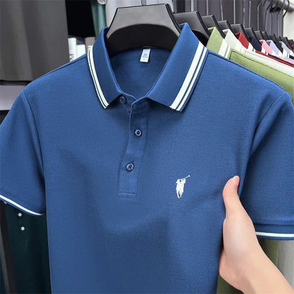 100% cotton luxury brand short sleeve polo shirt men new classic pony embroidery summer T-shirt high-end fashion casual Paul top
