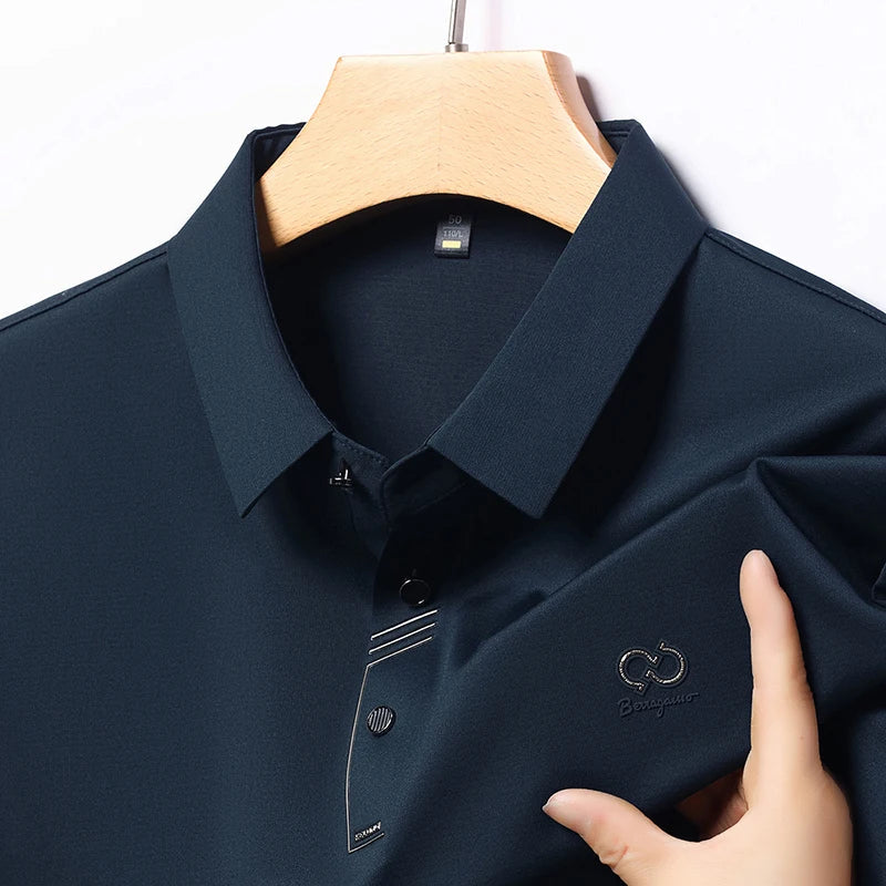 Luxury Brand Men's Polo Shirt Lapel T-Shirt Summer New Cool Letter Embroid Short Sleeve High End Casual Office Business Menswear