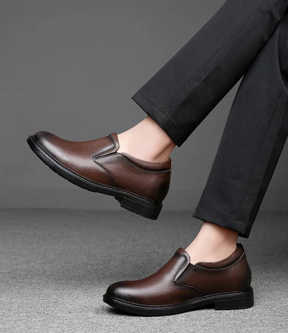 Height Increasing Shoes for Men 6cm 8cm Invisible Elevator Leather Casual Shoes Leathe Zapatillas De Hombre Large-sized Shoes