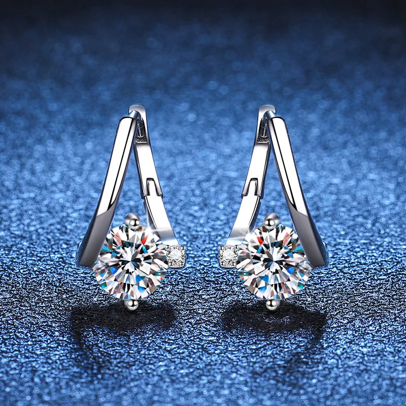 100% Real 2CT D Color Moissanite Hoop Earrings For Women Party S925 Sterling Silver Diamond Earring Fine Jewelry Wholesale