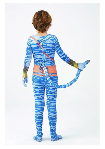 Avatar Costume for Kids Cosplay Alien Child Boy Girl Avatar The Way of Water Christmas Halloween Masquerade Party Dress Up