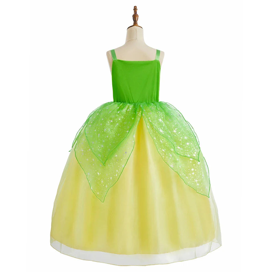 Children Princess Fancy Costume Elsa Party Carnival White Dress Up for Girl Christmas Birthday Cosplay Belle Snowflake Vestidoes