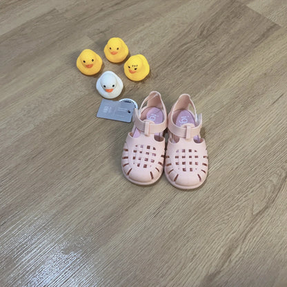 Boys Girls' Solid Color Casual Baotou Roman Sandals Baby Kids Jelly Beach Shoes Children's Soft Sole Non-slip Sandals SO125
