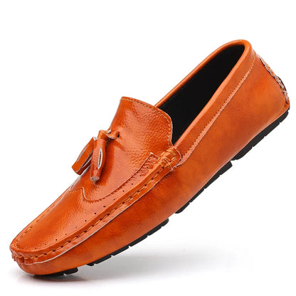 Sapatos Masculinos Loafers Confortáveis Slip-on Mocassins para Dirigir Calçados Masculinos Marca Marrom de Couro Sapatilhas Casuais para Homens