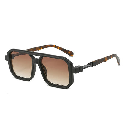 New Double Bridges Square Sunglasses Women Fashion Gradient Shades UV400 Retro Polygon Men Sun Glasses