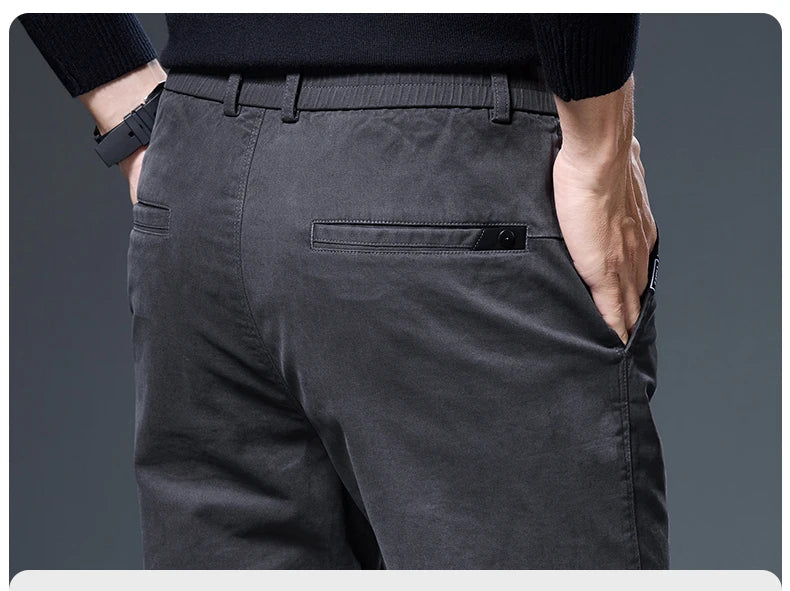 Spring Autumn Male Casual Pants Korean Mens Clothing Business Straight Work Trousers Solid Color Classic Versatile Man Pants