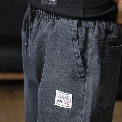 Calça Jeans Masculina Plus Size Solta Jogger Streetwear Harem Cargo Jeans Calças Jeans na Altura do Tornozelo