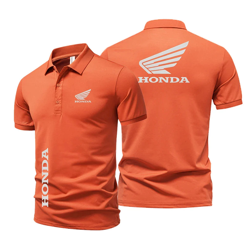 Summer high quality tops men and women short-sleeved t-shirts Honda racing POLO shirts motorcycle print t-shirts