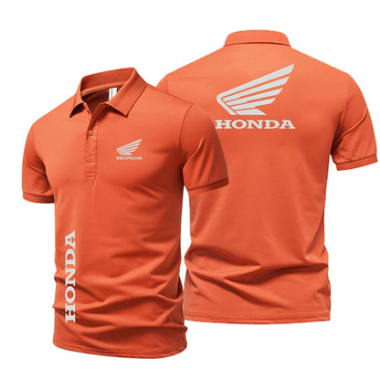 Summer high quality tops men and women short-sleeved t-shirts Honda racing POLO shirts motorcycle print t-shirts
