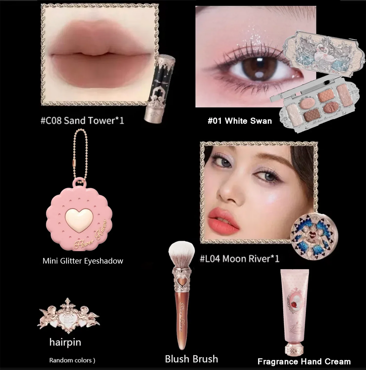 Little Angel Collection Makeup Gift Box Eyeshadow Blush Cream Matte Lipstick Highlighter Full Kit All In One