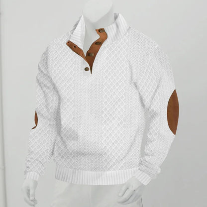 2024 cross-border hot-selling autumn and winter men's casual stand-up collar long-sleeved jacquard knitted pullover sweater