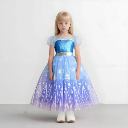 Vestidos de Elsa para Meninas Fantasia de Princesa Infantil Lantejoulas Fantasia Infantil Cosplay Rainha Roupas de Halloween Vestidos de Festa de Carnaval