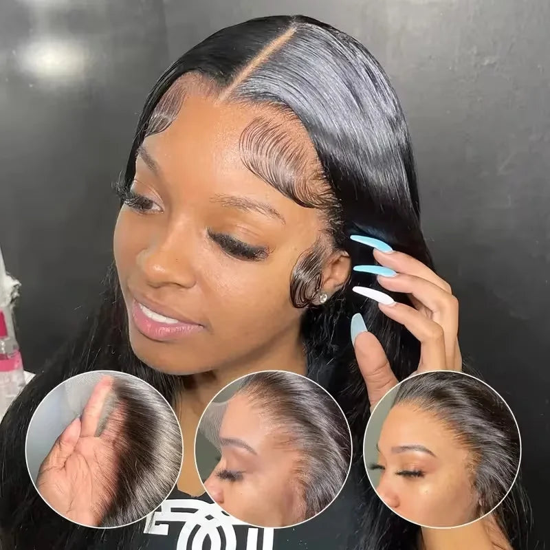 13x6 Hd Lace Frontal Wig Straight Human Hair Wigs Natural Color 200 Density 30 Inch Pre plucked 13x4 Transparent Lace Front Wigs