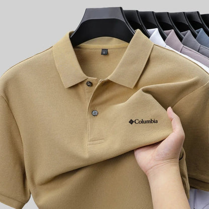 100% pure cotton new men's short sleeved summer comfortable breathable polo shirt, high-end brand designer embroidered T-shirt