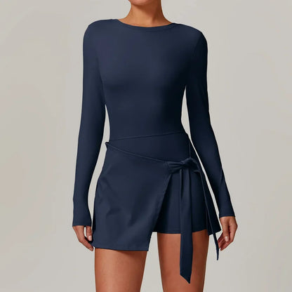 Tennis Skirts Sports Dress Golf Gym Yoga Dresses Women Girl Running Workout Long Skirt Fitness One Piece Dress
