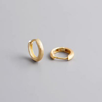 925 Sterling Silver Minimalist Matte Gothic Unisex Huggies Ear Hoop Earrings for Women Men Piercing Ear Buckle Jewelry