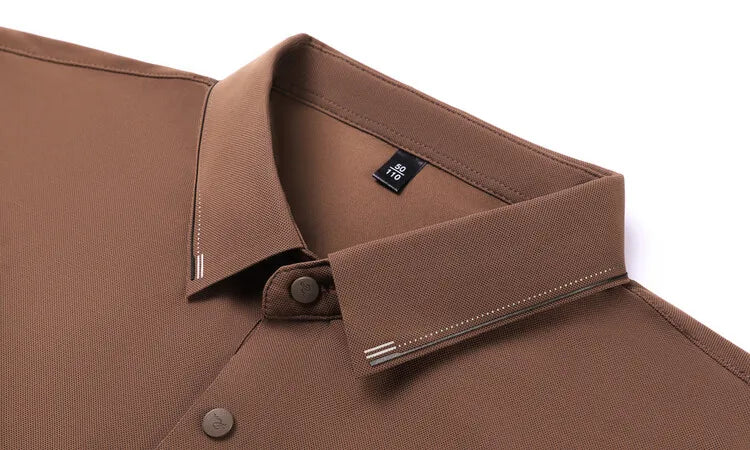 Gray Men's Cool Golf, Business Casual Polo Shirt，2024 Summer New Seamless T-shirt, Fashion Popular Lapel Short Sleeve