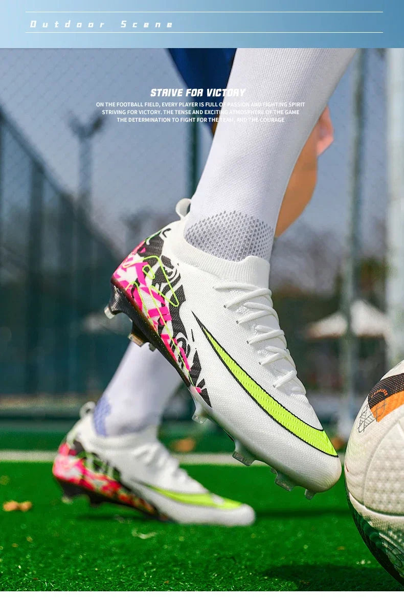 New Men Soccer Shoes Sneakers Original Football Boots Training Long Spikes Drop Shipping Futsal Cleats Match Ultralight Indoor
